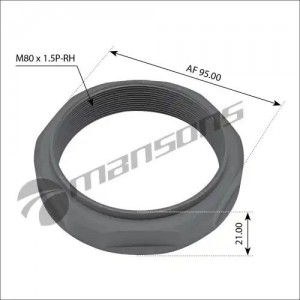 Гайка MERCEDES ступицы (M80х1.5/h-21/SW95) MANSONS 100.012 MANSONS