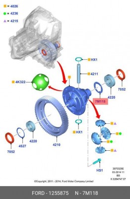 Венец FORD Focus (98-04) зубчатый датчика АБС OE 1 255 875 FORD