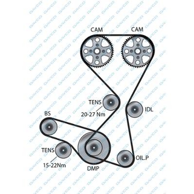 ремень ГРМ! 113x254H Hyundai Coupe/Elantra/Lantra 2.0 16V 96> 94676 DAYCO