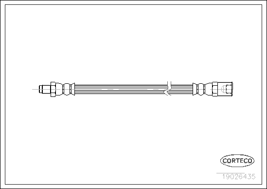 шланг тормозной передний! \ Iveco Daily 06-14 19026435 CORTECO