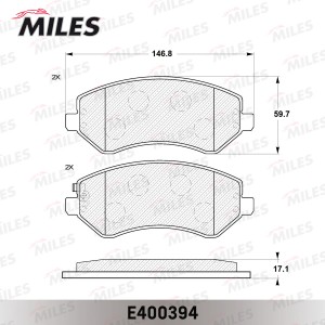 Колодки тормозные передние (без датчика) (Смесь Low-Metallic) CHRYSLER VOYAGER 2 E400394 MILES
