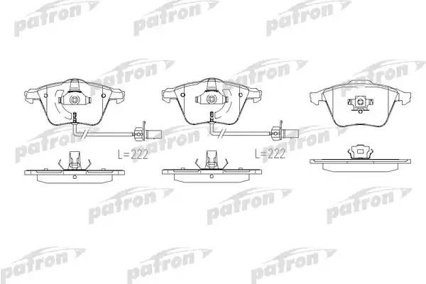 Колодки тормозные AUDI A4 (02-04),A6 (97-05) передние (4шт.) PATRON PBP1629 PATRON