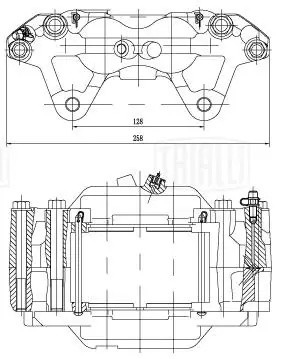Суппорт торм. Toyota Land Cruiser Prado (02-) перед. прав. d=45мм (CF 001901) CF001901 TRIALLI