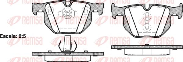 Колодки тормозные BMW X5 (E70,F15),X6 (E71) задние (4шт.) REMSA 0381.61 REMSA