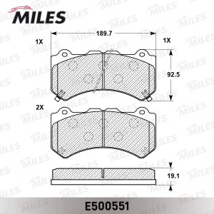 Колодки тормозные передние (Смесь CERAMIC серия PRO) JEEP GRAND CHEROKEE 10- (TR E500551 MILES