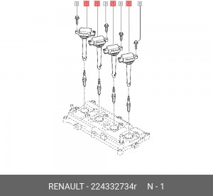 Катушка зажигания RENAULT Arkana ОЕ 224332734R RENAULT