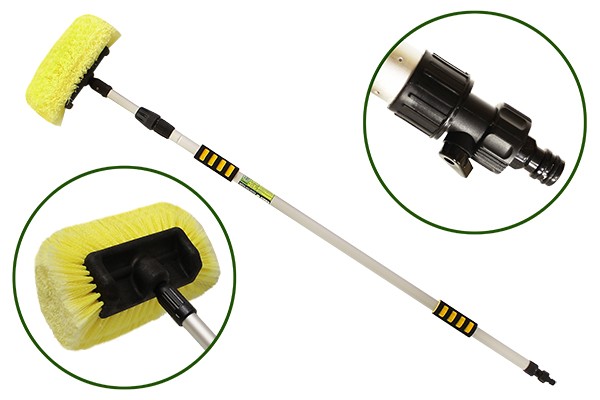 Щетка для мытья телескопическая 2-х секционная L=148-250см (усиленная, с краном  AT00042 AT