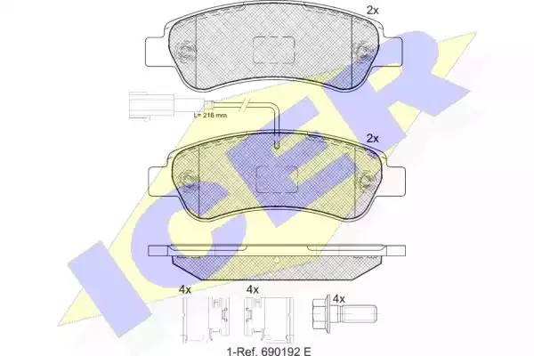 141804-203 колодки дисковые задние!\ Fiat Ducato 2.3JTD 14> 141804-203 ICER
