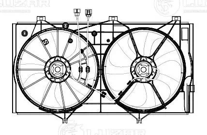 Э,вентиляторы охл. с кожухом (2 вент.) для ам Toyota Camry (XV40) (07-) 3.5i (LF LFK 1908 LUZAR