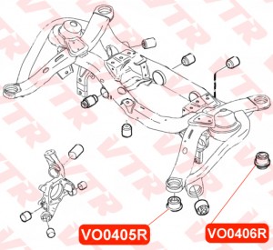 VO0406R САЙЛЕНТБЛОК БАЛКИ ЗАДНЕЙ ПОДВЕСКИ VO0406R VTR