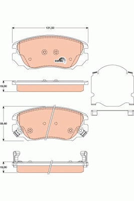 Колодки тормозные OPEL Insignia (08-) передние (R16) (4шт.) TRW GDB1782 TRW