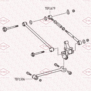 сайлентблок задний продольной тяги!\Toyota Caldina ST215/CT216 4WD 1997-2002 TEF1306 TATSUMI