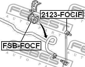 Втулка стабилизатора передняя FORD FOCUS I CAK 1998-2005 FSB-FOCF FSB-FOCF FEBEST