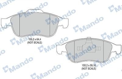Колодки тормозные передние (без датчика) (RENAULT DUSTER с ABS, FLUENCE, MEGANE  MBF015255 MANDO