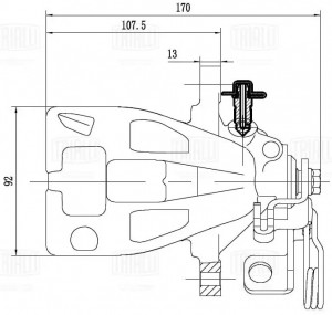 Суппорт торм. Peugeot 307 (00-)/Citroen C4 (04-) зад. лев. d=38мм (т/с Bosch) (C CF550122 TRIALLI