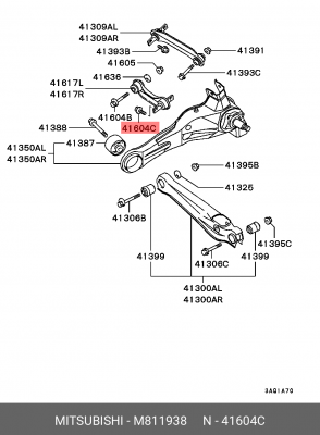БОЛТ ТЯГИ ЗАДНЕЙ ПОДВЕСКИ M811938 MITSUBISHI