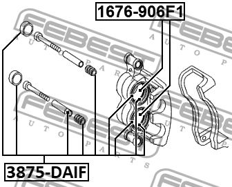 РЕМКОМПЛЕКТ СУППОРТА ТОРМОЗНОГО ПЕРЕДНЕГО 3875-DAIF 3875-DAIF FEBEST