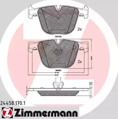 Колодки торм.зад. 244581701 24458.170.1 ZIMMERMANN