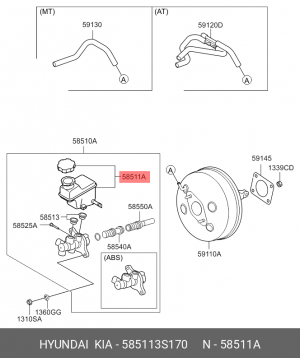 БАЧОК ТОРМОЗНОЙ ЖИДКОСТИ 585113S170 HYUNDAI KIA