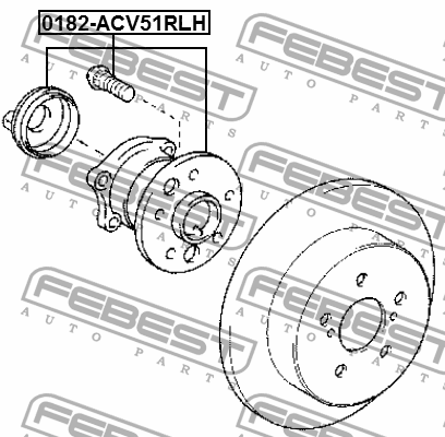 Ступица задняя левая 0182-ACV51RLH 0182-ACV51RLH FEBEST