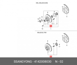 Ступица SSANGYONG Rexton (03-) передняя в сборе (АБС,P/TIME) OE 4142008030 SSANG YONG
