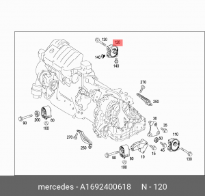 ОПОРА ДВС РЕЗИНОВАЯ 1692400618 A1692400618 MERCEDES BENZ
