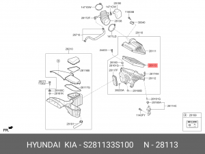 Фильтр воздушный S281133S100 HYUNDAI KIA