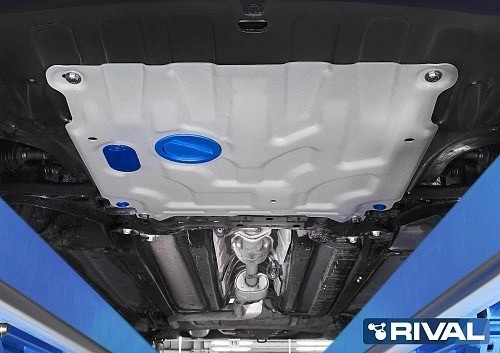 защита картера+КПП!алюминий 3 мм\Hyundai Solaris II 1.4, 1.6 17-20, Solaris 1.6  333.2369.1 RIVAL