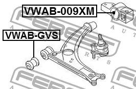 Сайлентблок рычага задний без кроншт VW PASSAT 06-15 VWAB-009XM VWAB-009XM FEBEST