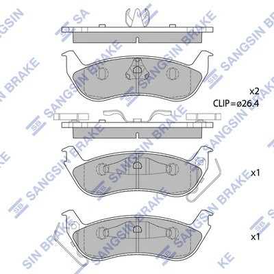 Колодки тормозные FORD Crown Victoria задние (4шт.) SANGSIN SP1335 SANGSIN