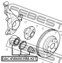 к-кт подшипника ступицы пер.! \ Renault Trafic, Opel Vivaro all 01> ABS DAC45860039M-KIT FEBEST