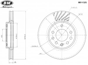 Диск тормозной BDV121 BDV121 BM MOTORSPORT