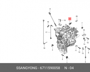 Датчик SSANGYONG Actyon (10-),Actyon Sports (12-),Rexton (12-) (D20) диффер. дав 6711590058 SSANG YONG