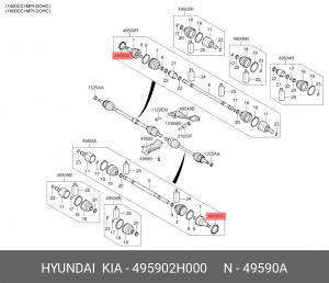 Кольцо HYUNDAI Elantra (06-) упорное подшипника ступицы OE 495902H000 HYUNDAI KIA
