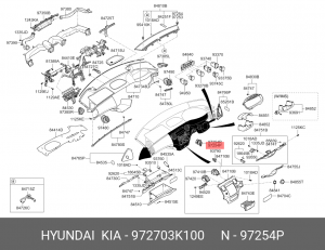 Датчик температуры воздуха HYUNDAI ix55 (08-) салона OE 972703K100 HYUNDAI KIA