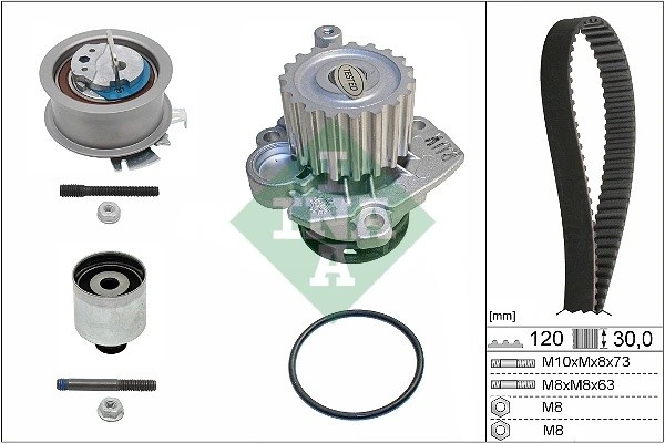 Комплект ГРМ + насос VW TRANSPORTER V 1.9TDI 03-09 530020133 530 0201 33 INA