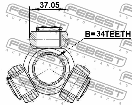 Трипоид CHEVROLET CAPTIVA (C100) 2007- 1016-CAP 1016-CAP FEBEST