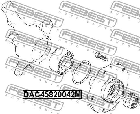 Подшипник ступицы передний 45X82X42 FORD FOCUS III CB8 2011- DAC45820042M DAC45820042M FEBEST