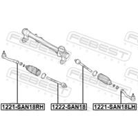НАКОНЕЧНИК РУЛЕВОЙ ПРАВЫЙ 1221-SAN18RH 1221SAN18RH FEBEST