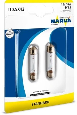 Лампа 12V C10W SV8.5 41мм блистер (2шт.) Festoon NARVA 173144000 NARVA