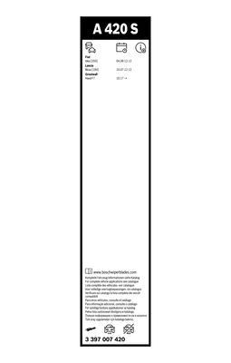 Щетка стеклоочистителя NISSAN Juke (19-) BOSCH 3 397 007 420 BOSCH