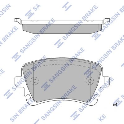 Колодки тормозные VW T5 (03-),Multivan (03-) задние (4шт.) SANGSIN SP2112R SANGSIN