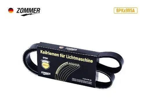 Ремень 995 (6PK) генератора ВАЗ Гранта (под кондиционер) EPDM 6PK995A ZOMMER