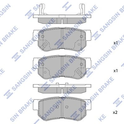 Колодки тормозные дисковые Hyundai Sonata 99-00 SP1117 SP1117 SANGSIN