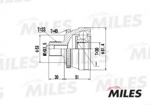 ШРУС наружный AUDI 80 1.6-2.3 86-91 (с ABS) (GKN 302129) GA20010 GA20010 MILES