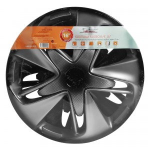 колпаки колесные! 16' 'Супер Астра +', серебристо-черный, карбон, компл. 2шт.\ AWCC-16-02 AIRLINE