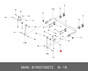Конусный болт с 6-гр. головкой M16X1,5X1 81900100072 MAN