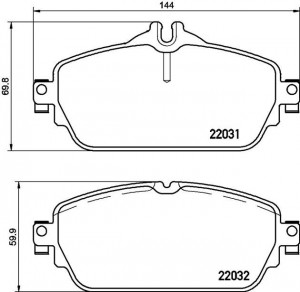 Колодки тормозные MERCEDES C (W205) передние (4шт.) BREMBO P50118 BREMBO