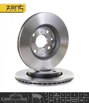 диск тормозной передний! Citroen C1, Peugeot 107, Toyota Aygo 1.0/1.4HDi 05> Z06130 ZENTPARTS