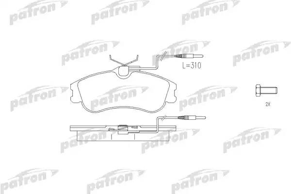 Колодки тормозные PEUGEOT Partner (96-) CITROEN Berlingo передние (4шт.) PATRON PBP1112 PATRON